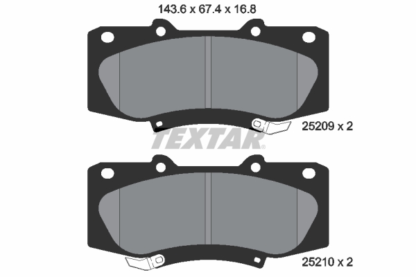 Kit pastiglie freno, Freno a disco - 2520901 TEXTAR