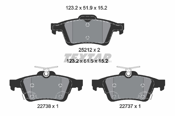Brake Pad Set, disc brake - 2521204 TEXTAR