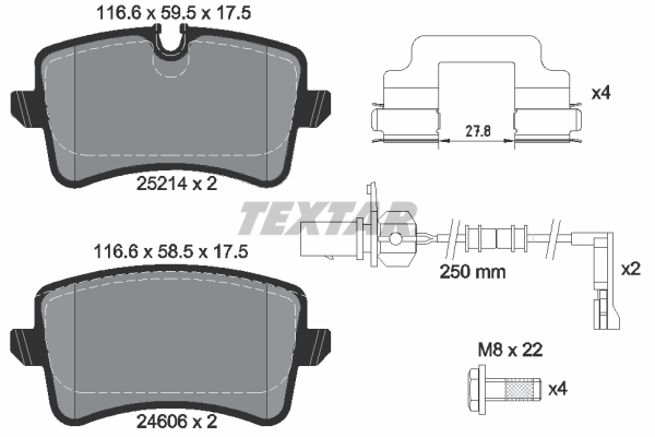Brake Pad Set, disc brake - 2521404 TEXTAR