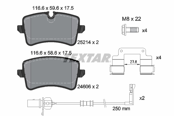 Brake Pad Set, disc brake - 2521405 TEXTAR