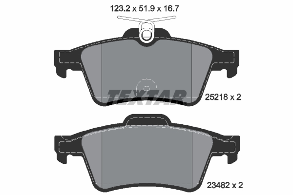 Brake Pad Set, disc brake - 2521801 TEXTAR