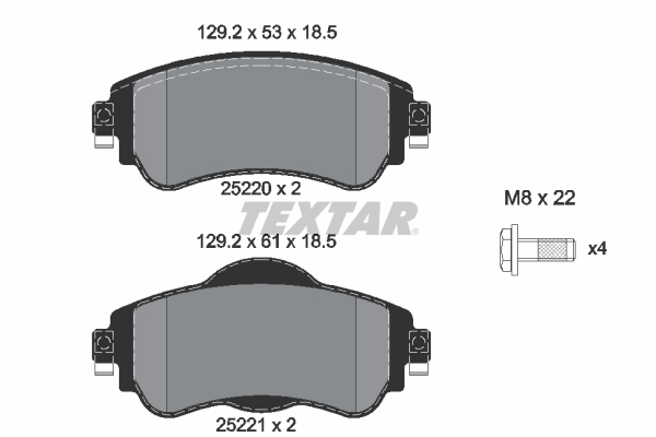 Brake Pad Set, disc brake - 2522001 TEXTAR