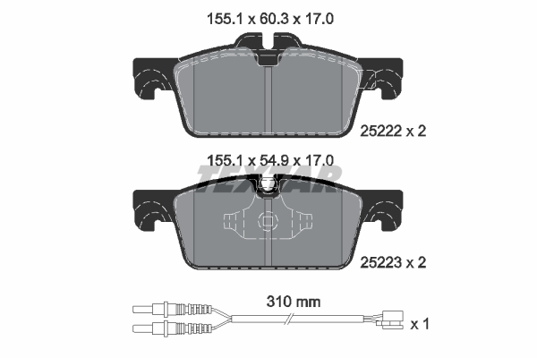 Brake Pad Set, disc brake - 2522201 TEXTAR