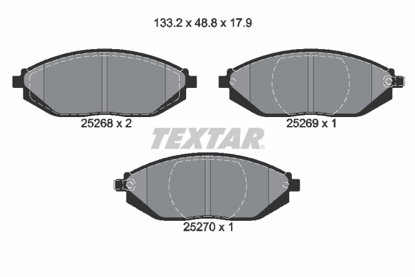 Brake Pad Set, disc brake - 2526801 TEXTAR