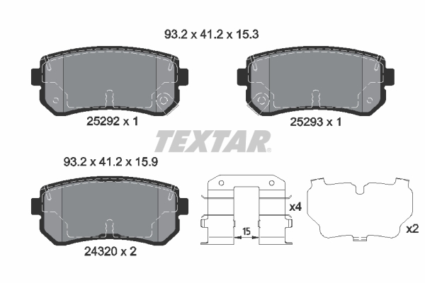 Kit pastiglie freno, Freno a disco - 2529201 TEXTAR