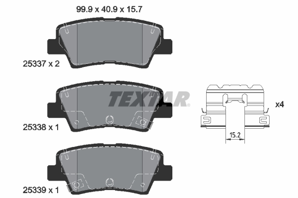 Brake Pad Set, disc brake - 2533709 TEXTAR