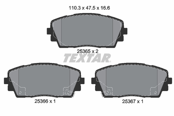 Brake Pad Set, disc brake - 2536501 TEXTAR
