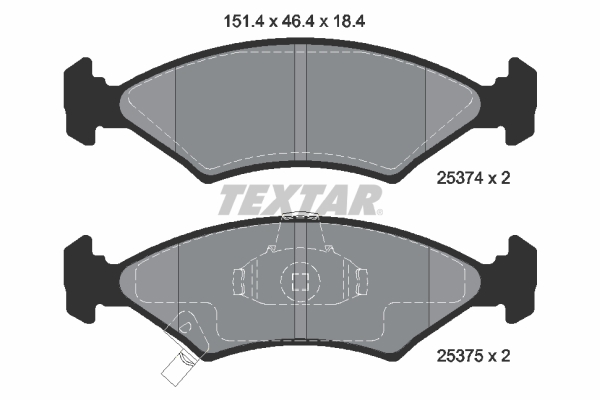 Brake Pad Set, disc brake - 2537401 TEXTAR