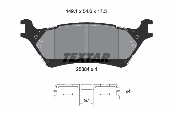 Brake Pad Set, disc brake - 2538401 TEXTAR