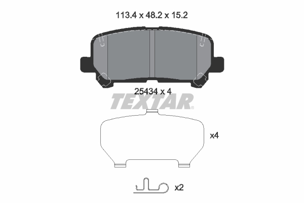 Brake Pad Set, disc brake - 2543401 TEXTAR