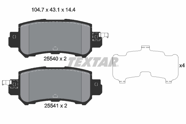 Brake Pad Set, disc brake - 2554001 TEXTAR