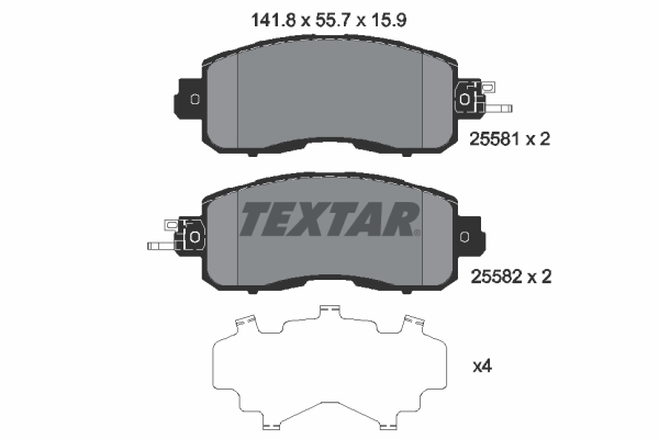 Brake Pad Set, disc brake - 2558101 TEXTAR