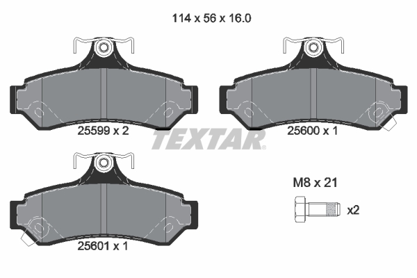 Brake Pad Set, disc brake - 2559901 TEXTAR