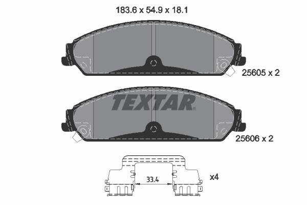 Brake Pad Set, disc brake - 2560501 TEXTAR