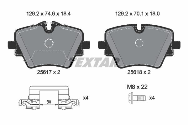 Brake Pad Set, disc brake - 2561703 TEXTAR