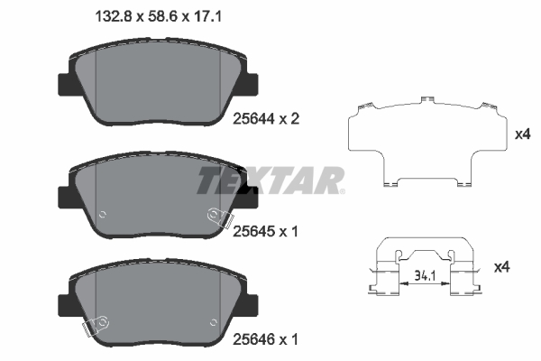 Brake Pad Set, disc brake - 2564401 TEXTAR