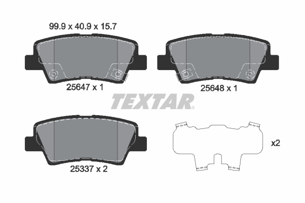 Brake Pad Set, disc brake - 2564701 TEXTAR
