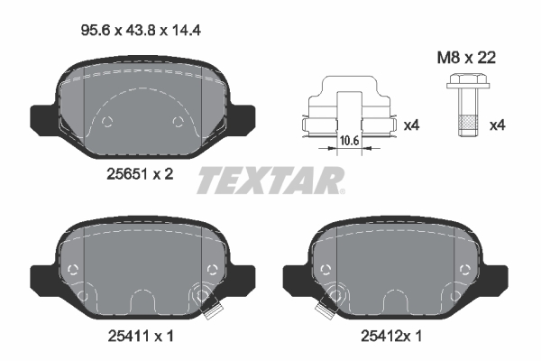 Brake Pad Set, disc brake - 2565101 TEXTAR