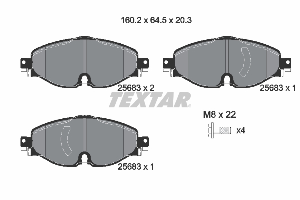Brake Pad Set, disc brake - 2568303 TEXTAR