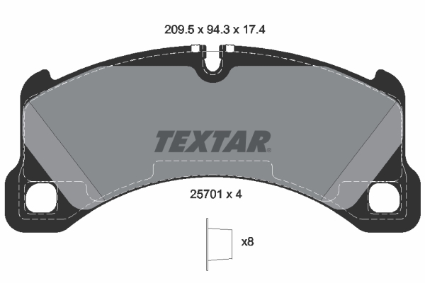 Kit pastiglie freno, Freno a disco - 2570101 TEXTAR