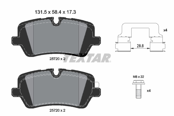 Brake Pad Set, disc brake - 2572001 TEXTAR