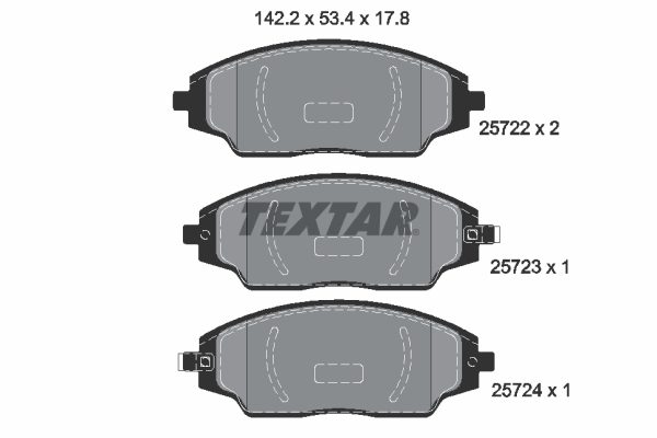 Brake Pad Set, disc brake - 2572201 TEXTAR