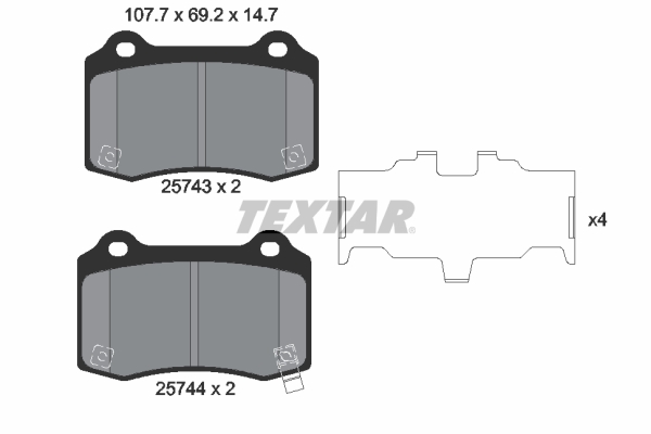 Brake Pad Set, disc brake - 2574301 TEXTAR