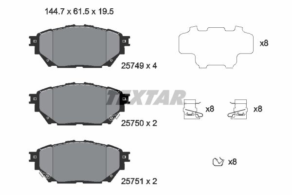 Brake Pad Set, disc brake - 2574901 TEXTAR