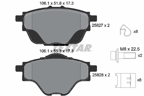 Brake Pad Set, disc brake - 2582701 TEXTAR