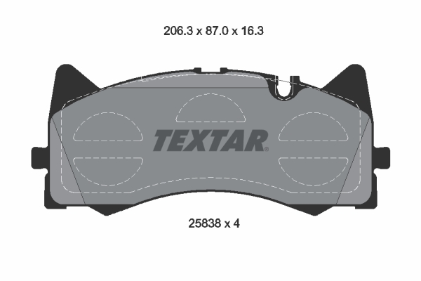 stabdžių trinkelių rinkinys, diskinis stabdys - 2583801 TEXTAR
