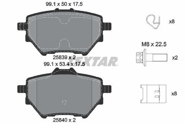 Brake Pad Set, disc brake - 2583901 TEXTAR