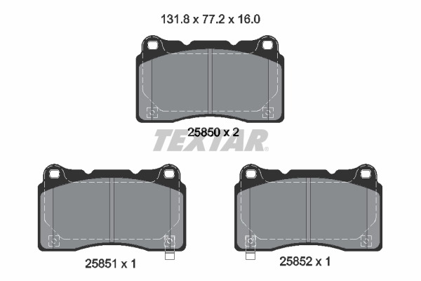 Bremsbelagsatz, Scheibenbremse - 2585001 TEXTAR