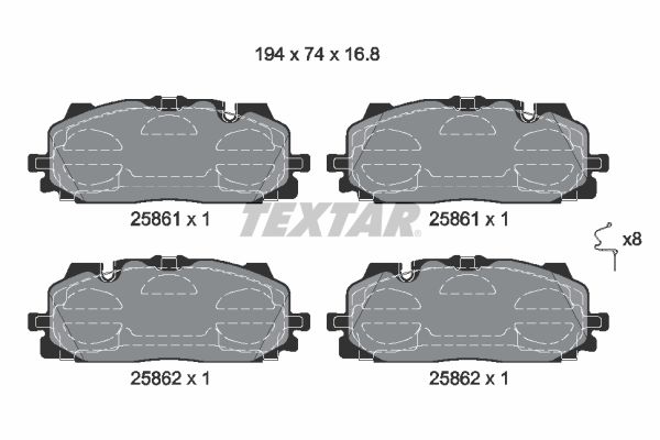 Brake Pad Set, disc brake - 2586101 TEXTAR