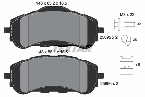 Brake Pad Set, disc brake - 2589501 TEXTAR