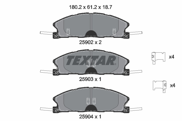 Brake Pad Set, disc brake - 2590201 TEXTAR