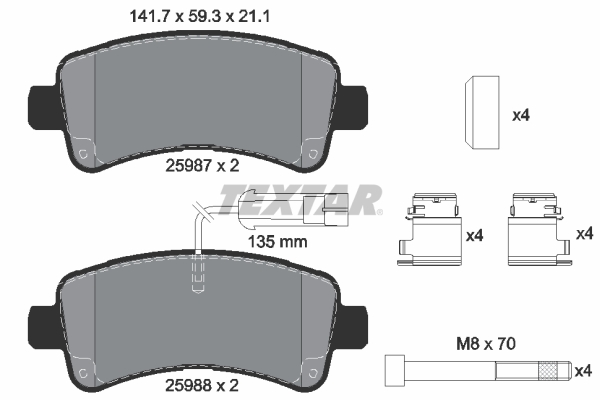 Brake Pad Set, disc brake - 2598701 TEXTAR