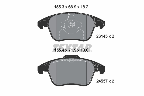Brake Pad Set, disc brake - 2614501 TEXTAR