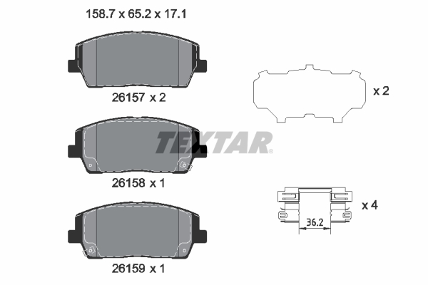 Kit pastiglie freno, Freno a disco - 2615701 TEXTAR