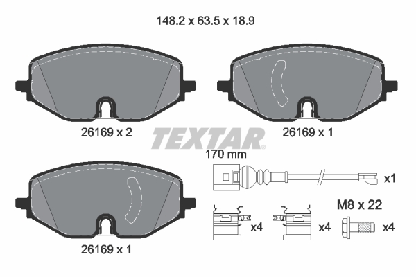 Brake Pad Set, disc brake - 2616901 TEXTAR