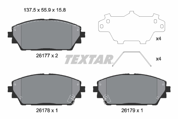 Brake Pad Set, disc brake - 2617701 TEXTAR