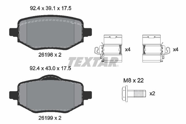 Brake Pad Set, disc brake - 2619801 TEXTAR
