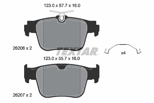Brake Pad Set, disc brake - 2620601 TEXTAR
