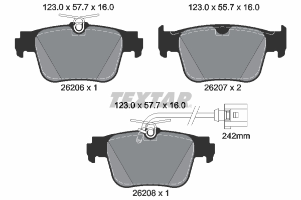 Brake Pad Set, disc brake - 2620603 TEXTAR