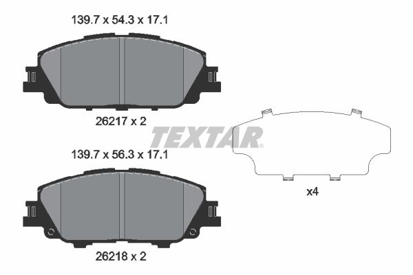 Brake Pad Set, disc brake - 2621701 TEXTAR