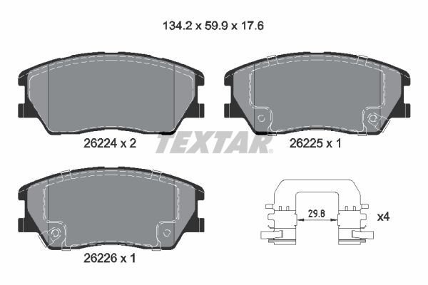 Brake Pad Set, disc brake - 2622401 TEXTAR