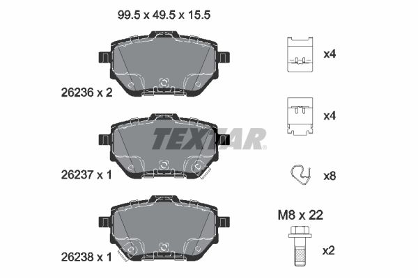 Brake Pad Set, disc brake - 2623601 TEXTAR