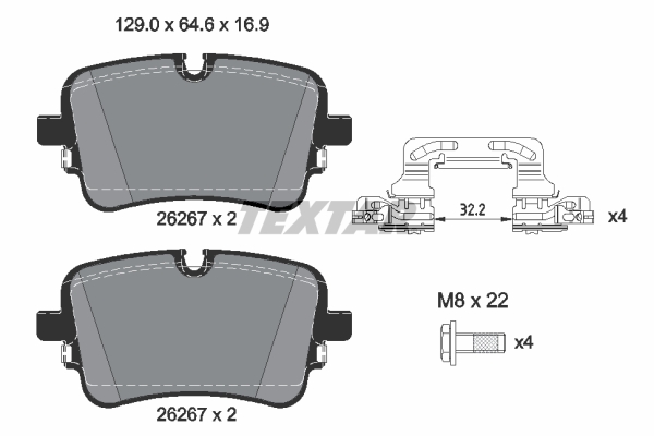 Brake Pad Set, disc brake - 2626701 TEXTAR