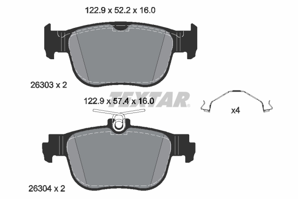 Brake Pad Set, disc brake - 2630301 TEXTAR