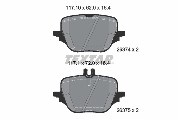 Brake Pad Set, disc brake - 2637401 TEXTAR