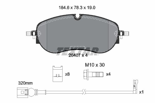 Brake Pad Set, disc brake - 2640701 TEXTAR